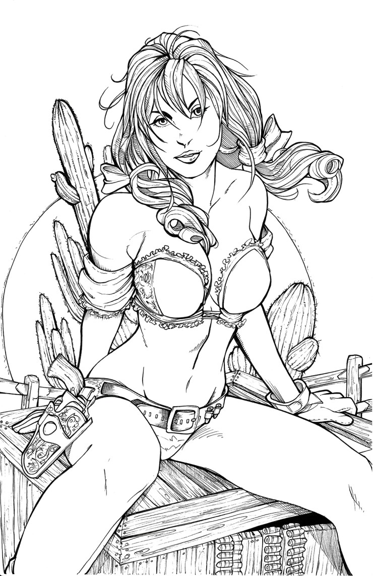 1 Fan-Art Western Pin-up Ink